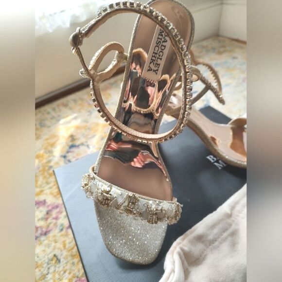 Badgley Mishka Womens Tanisha Block Glitter Heels. Size 9 NIB. - Picture 4 of 9